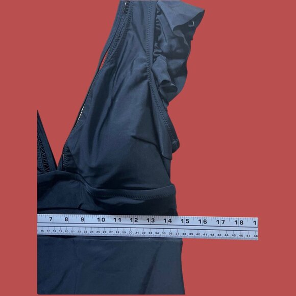 CUPSHE - Women's High Coverage One Piece Swimsuit - Black - OX - Picture 4 of 12